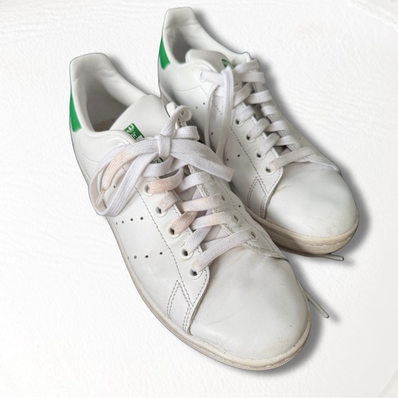 Adidas Stan Smith White and Green Shoes - Picture 3 of 6